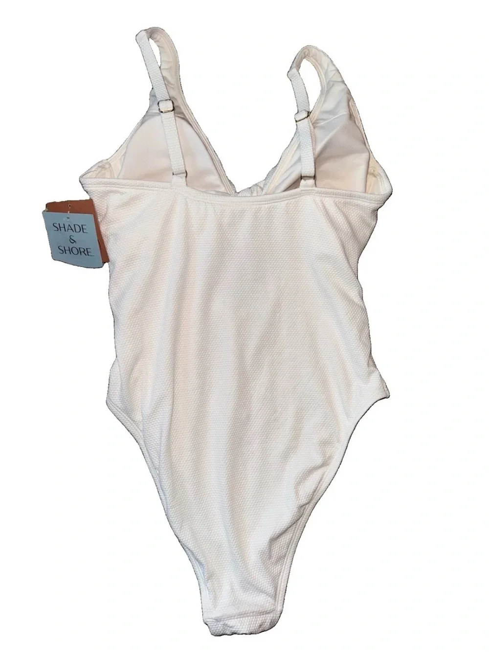 Shade & Shore White Textured Swim Top with Tag